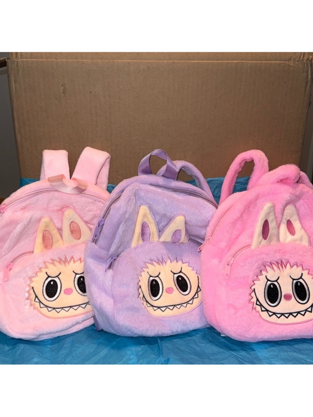 Plush Bunny Monster Kids Backpack - Bubble Gum Pink